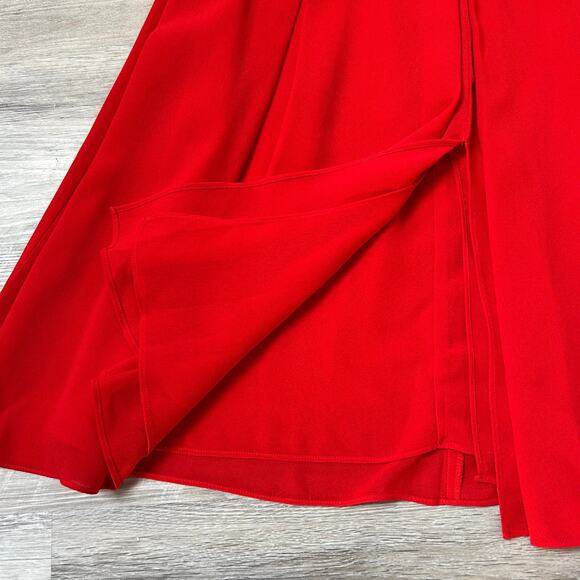 L’AGENCE Red Halter Dress Size 4 Draped Front Cocktail Party - Picture 3 of 10